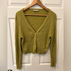 Everlane Cropped Merino Ribbed Cardigan